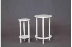 China White Nesting Soild Wooden Sofa End Tables MDF For Saving Space Balcony supplier