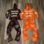 Manufacturers Custom Sun Faded Embroidery Patch Acid Wash Vintage Zipper Cropped Cut and Sew Hoodies Sweatpants and Hoodie Set for sale