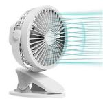 6000mAh Battery Operated Rechargeable Clip Fan With LED Light for sale