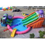 Mini 15m Diameters Inflatable Water Parks Customized White With 680w Pump for sale