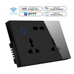 2200W Glass Wall Socket 15A Touch Socket Switch Double APP Control for sale