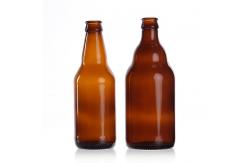 China Custom Bottle Beer Soda Beverage  Glass  With Top  Crown Cap supplier
