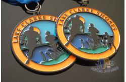 China Translucent Enamel Conbine Soft Enamel Medals Black Nickle Plating supplier
