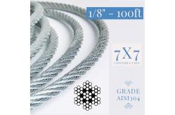 China Steel Grade AISI 316 304 7x7 7x19 Stainless Steel Wire Rope for Balustrade Installation supplier
