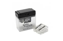 China Wording Office Rectangle Double Hole Pencil Sharpener With Lid supplier