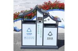 China Stainless Bin Hand Push Dustbin Recycle Outdoor Garbage Bin Shed with Lid supplier