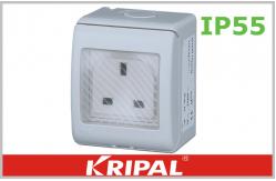 China BS Standard 13A IP55 British Socket , Waterproof 3 Flat Pin Socket supplier