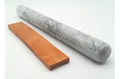 China Grey Solid Marble Rolling Pin 39 x 4cm Moisture Resistant With Wood Base supplier