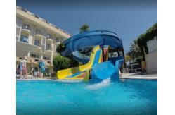 China OEM Swimming Pool Water Slide Fade Resistant Fiberglass Spray Ground Pool Slide supplier
