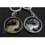 Dragon Designed Zinc Alloy Metal Key Chains Metal Keyrings Antique Gold Silver Plating