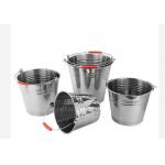 Round Stainless Steel Bucket 20 Litre 0.35mm Metal Wine Bucket for sale
