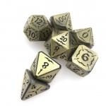 Antiwear Exquisite Carving Core Dice Polyhedron Ancient Bronze Metal Dice Set for sale