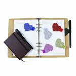 Elastic Designed Self Adhesive Pen Loop , Unusual Stationery Items Bling Heart Shape