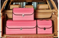 China Pink Foldable Car Trunk Organizer Waterproof Multi Function 1.8KG Unit Weight supplier