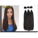 Black Remy Virgin Human Hair Extensions , Peruvian Straight Hair for sale