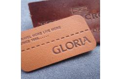China Sustainable One Side Fold OEKO Embossed Leather Patches supplier