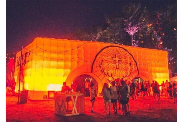 Cube Inflatable Buildings with Light for Outdoor Party Event