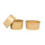 Hot & Cold Round Kraft Paper Bowls Custom Water Based Ink Flexo Printing for sale