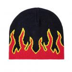 Fashion Fire Design Knit Beanie Hats Woven Label Character Style for sale