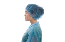 China Hygiene Nonwoven Disposable Bouffant Cap With Single Elastic supplier