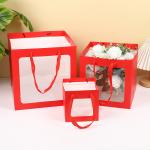 China Elegant Window Gift Bags Set Premium Tea Cosmetic Packaging With Floral Design  Customizable Logo factory
