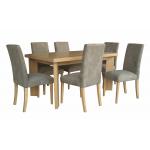 Nordic Style Ash Wood Veneer Uphostery Hotel Dining Table With Six Chair for sale