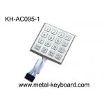 Anti - Vandal Stainless Steel Keyboard , Outdoor Access Entry keypad with 16 keys for sale