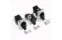 China 3Pcs RJ45 Waterproof Sockets IP65 Ethernet Panel Mount RJ45 Connector Black supplier
