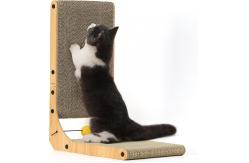 China Thick Vertical L Shaped Cat Scratcher Cat Scratch Board With Catnip supplier