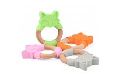 China Green Natural Rubber Teether Durable Silicone Teething Rings supplier