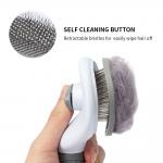 Blue Self Cleaning Dog Brush Dog Hair Deshedder With Massage Function