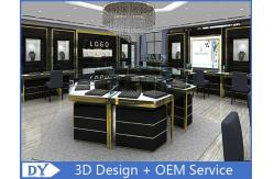 China Custom Made Mirror Black Glass Jewelry Display Cases / Retail Jewellery Display Cabinets supplier