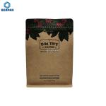 Printed Square Bottom Laminated 500g Kraft Paper Coffee Bags for sale