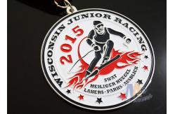 China Red / White / Blue Ribbon Custom Sports Medals For Skating , Skiing Events supplier