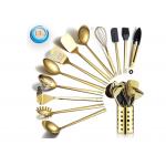 Gold Stainless Steel Spatula Set CU Approved Multiusage Titanium Plating for sale