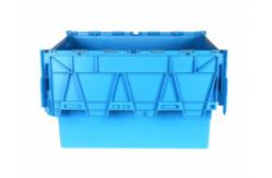 China Virgin Plastic Attached Lid Containers Nestable Stackable Moving Tote Box supplier
