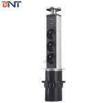 Vertical Desk Power Outlet 3 Ways EU Power Pneumatic Pull Up Power Socket for sale
