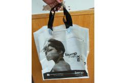 China Custom Printed Plastic Bags with Handles For Cosmetics , White / Black supplier