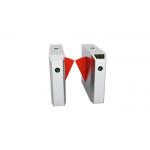 304 Stainless Steel Automatic Systems Turnstiles , Pedestrian Automatic Flap Barrier for sale