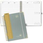 Medium Planner Jul. 2023 - Jun. 2023 Grey with Hourly Schedule and Monthly Tabs for sale