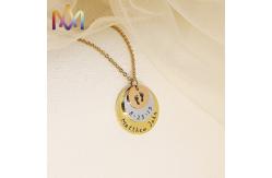 China Cadmium Free SS Engraved Round Pendant Necklace supplier