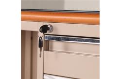 China Side Storage Steel Executive Desk Computer Desk MDF Top Boss Table Adjustable supplier