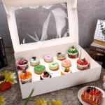 Paperboard Window Bakery Box Rectangle Cake Cardboard Treat Box With Window Baker for sale