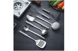 China Multiapplication Stainless Steel Kitchen Utensil Set With Holder Rustresistant supplier