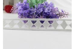 China Chemical Polyester Lace Trim By The Yard With Hollow Out Geometric Rhombus Design supplier