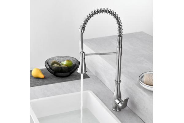 Smart Sensor Single Hole Kitchen Faucet Brushed Nickel