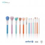 12pcs Travel Makeup Brushes Aluminium Ferrule ODM With Wooden Handle for sale