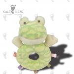 Child Friendly Educational Soft Toys Baby Comforter Frog Rattle Toy 15 X 9cm for sale