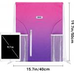 Water Resistant Drawstring Backpack Bag Sport Gym Sackpack With Mesh Pockets