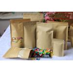 Stand Up Custom Kraft Paper Bags With Window and Zipper For Candy for sale